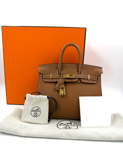 HERMÈS Birkin 25 Togo gold GHW