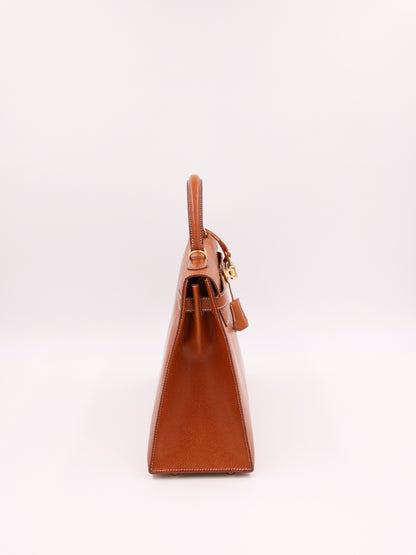 HERMÈS Kelly 32 cognac GHW