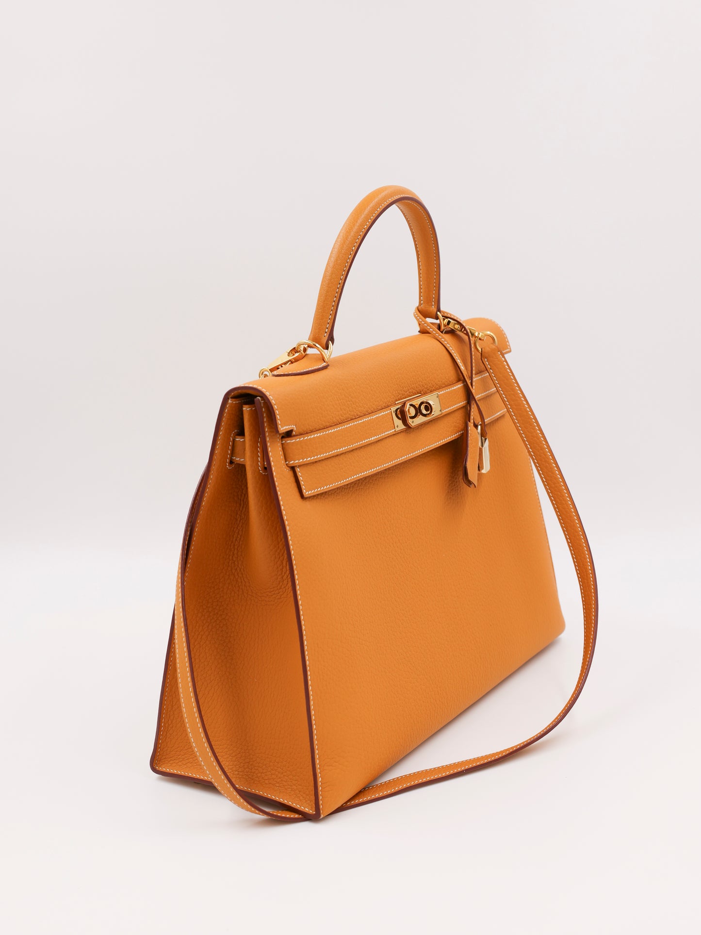 HERMÈS Kelly 35 senfgelb GHW