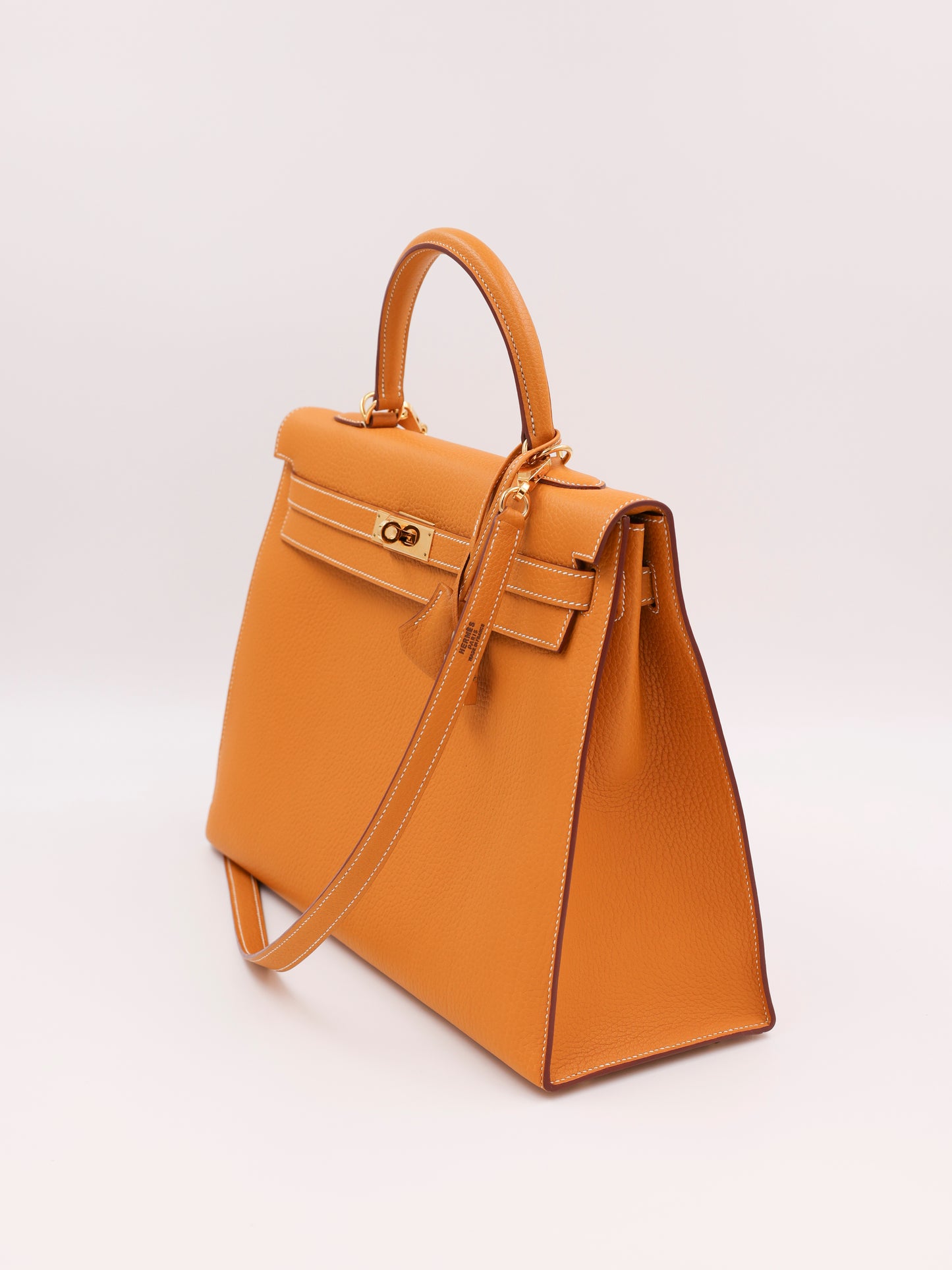 HERMÈS Kelly 35 senfgelb GHW