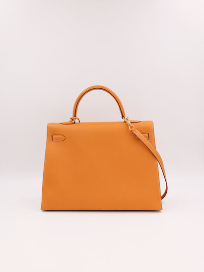 HERMÈS Kelly 35 senfgelb GHW