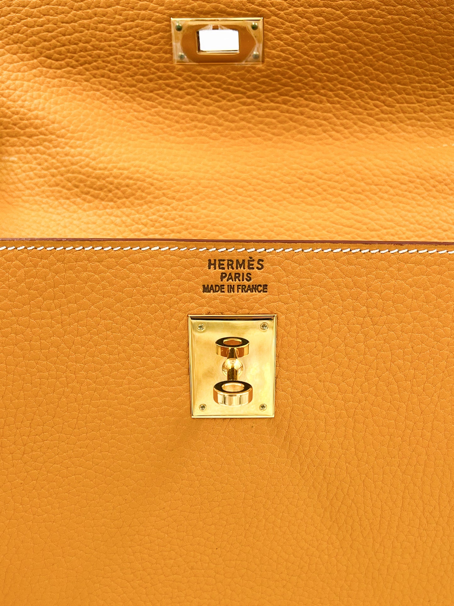 HERMÈS Kelly 35 senfgelb GHW