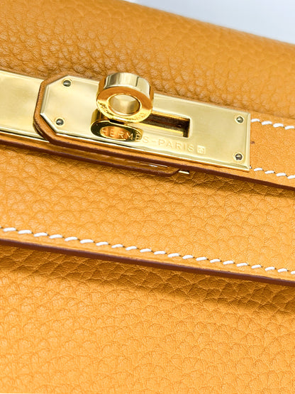 HERMÈS Kelly 35 senfgelb GHW