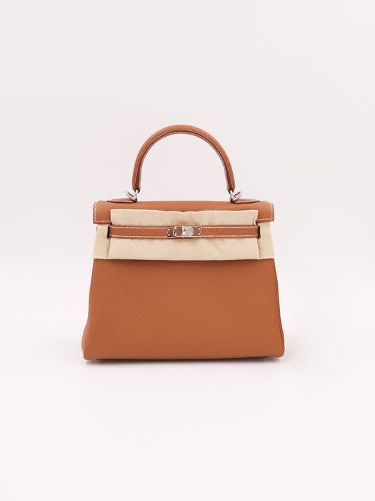 HERMÈS Kelly 25 Retourne Togo Gold PHW