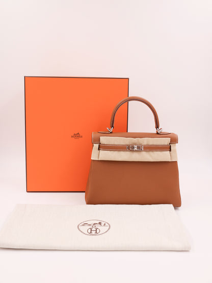 HERMÈS Kelly 25 Retourne Togo Gold PHW