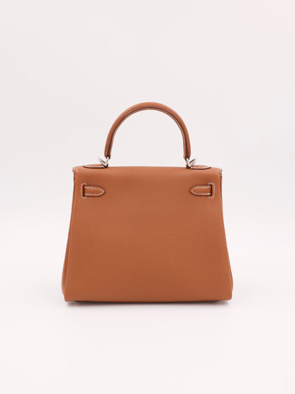 HERMÈS Kelly 25 Retourne Togo Gold PHW