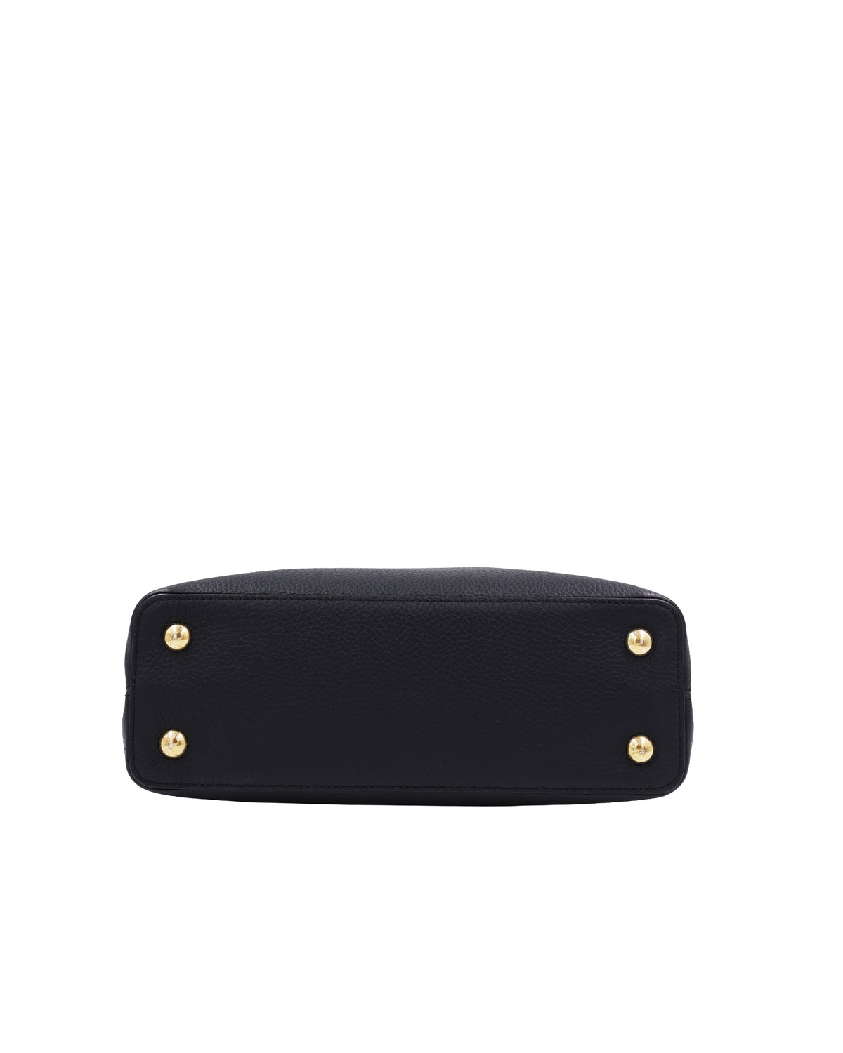 LOUIS VUITTON Capucines MM Taurillon schwarz Unterseite mit vier goldfarbenen Metallfüßen