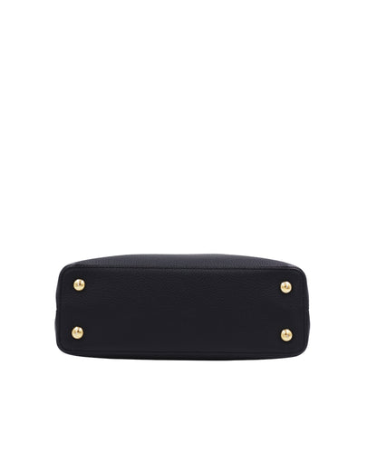 LOUIS VUITTON Capucines MM Taurillon schwarz Unterseite mit vier goldfarbenen Metallfüßen