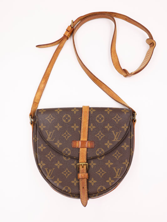LOUIS VUITTON Chantilly GM MNG Canvas Vintage braune Umhängetasche mit Monogramm Canvas
