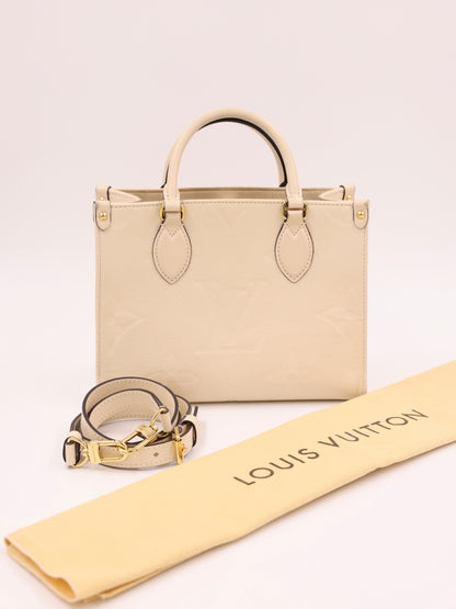LOUIS VUITTON OnTheGo PM Monogram Empreinte Leder creme