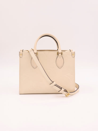LOUIS VUITTON OnTheGo PM Monogram Empreinte Leder creme