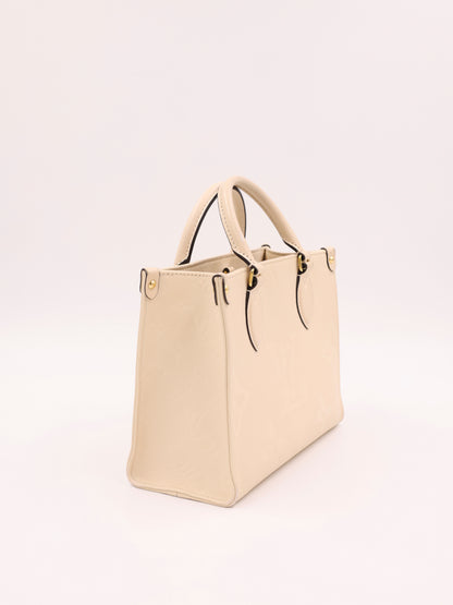 LOUIS VUITTON OnTheGo PM Monogram Empreinte Leder creme