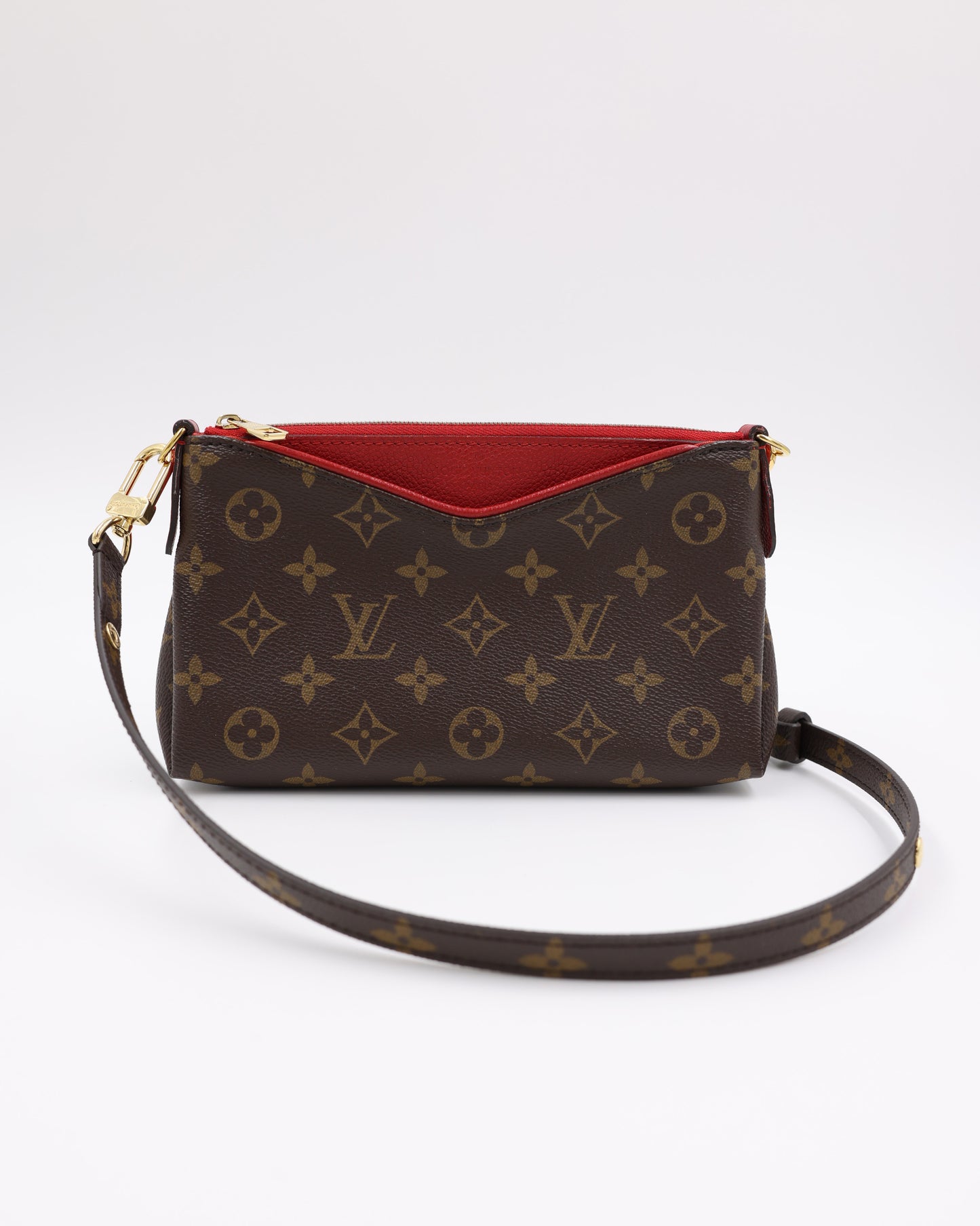 LOUIS VUITTON Pallas Clutch Monogram Canvas Cerise