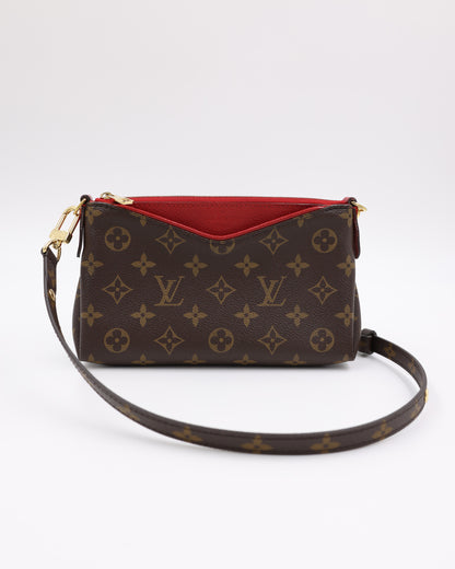 LOUIS VUITTON Pallas Clutch Monogram Canvas Cerise