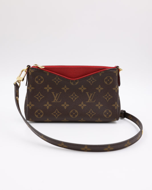 LOUIS VUITTON Pallas Clutch Monogram Canvas Cerise