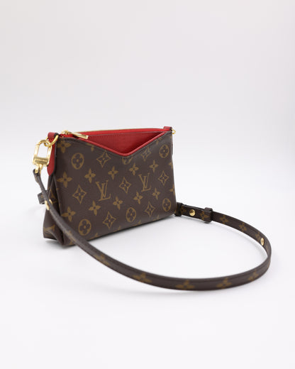 LOUIS VUITTON Pallas Clutch Monogram Canvas Cerise