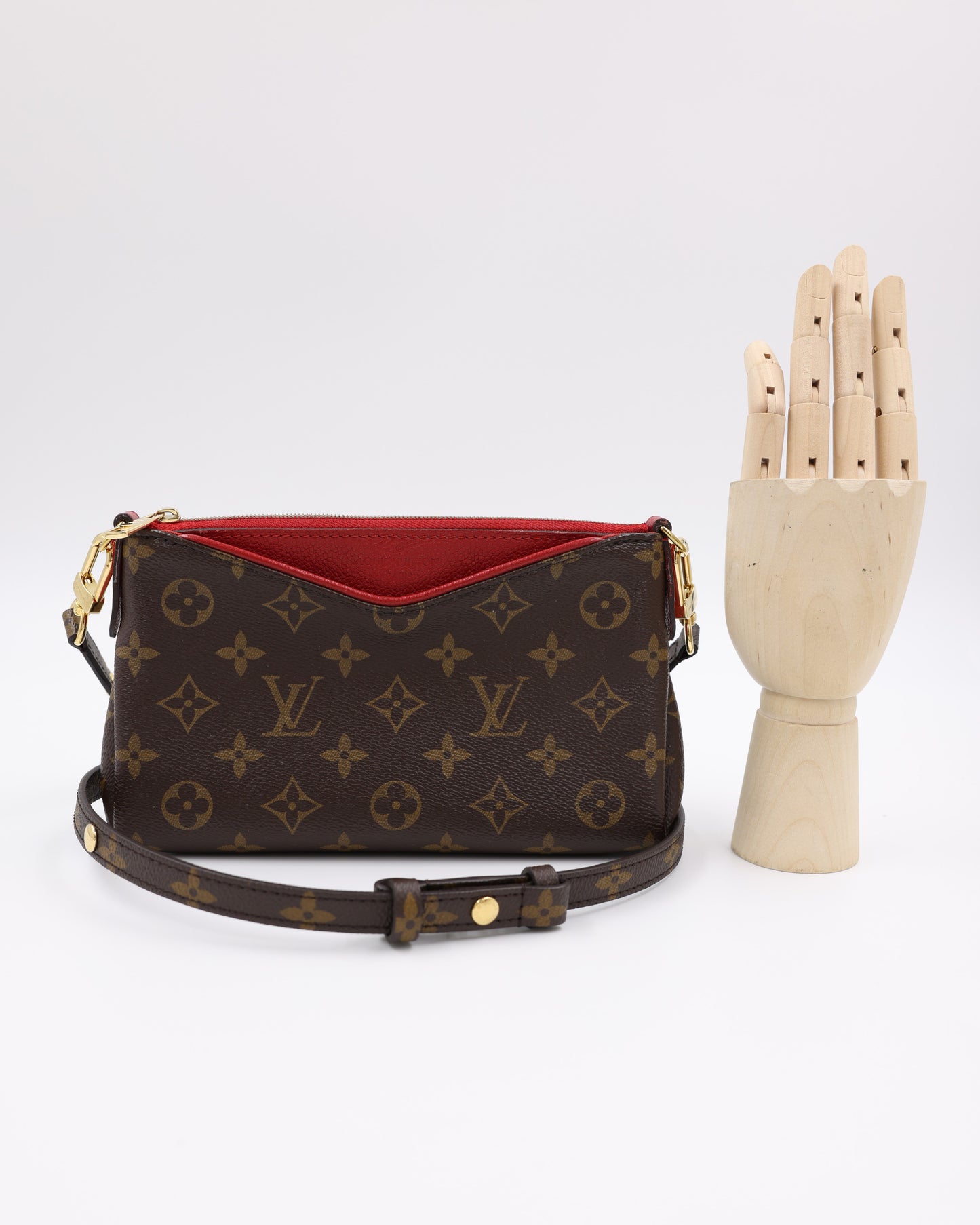 LOUIS VUITTON Pallas Clutch Monogram Canvas Cerise