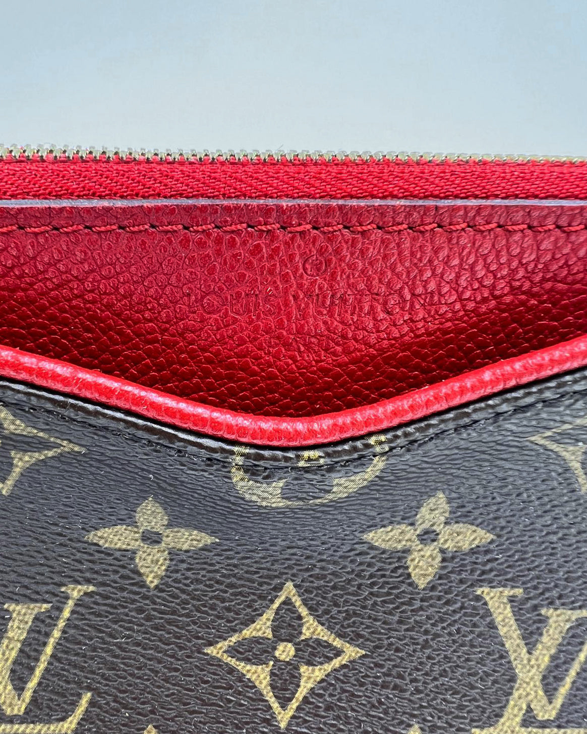 LOUIS VUITTON Pallas Clutch Monogram Canvas Cerise