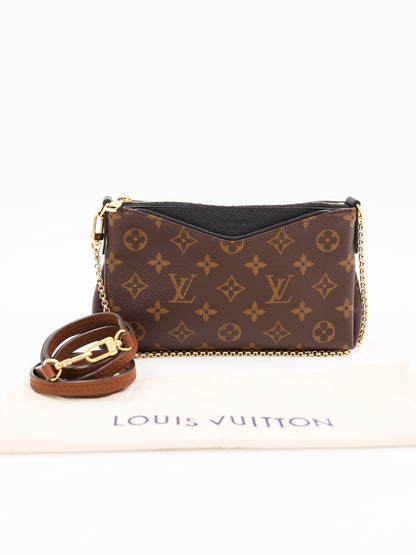 LOUIS VUITTON Pallas Clutch Monogram Canvas schwarz
