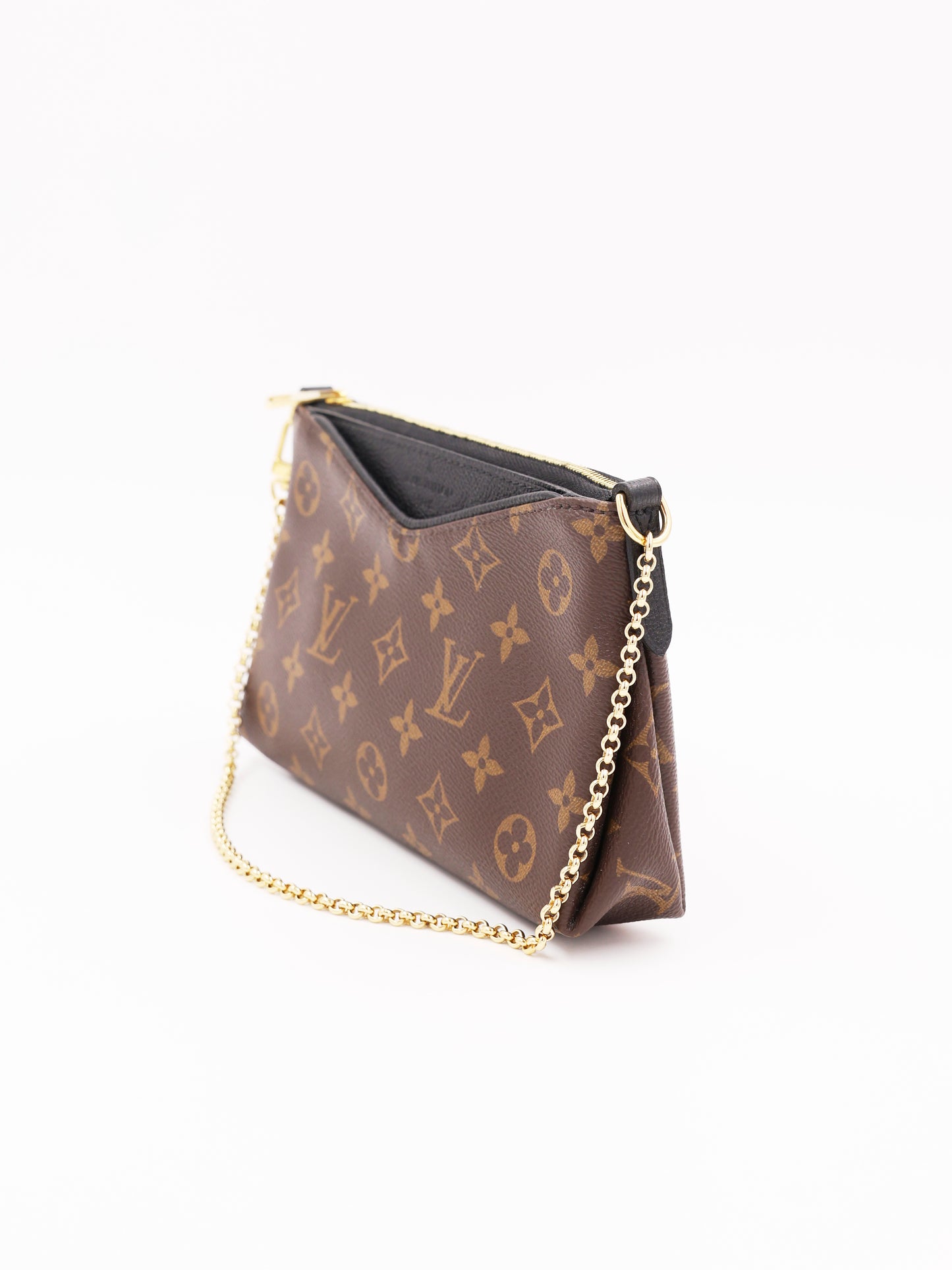 LOUIS VUITTON Pallas Clutch Monogram Canvas schwarz