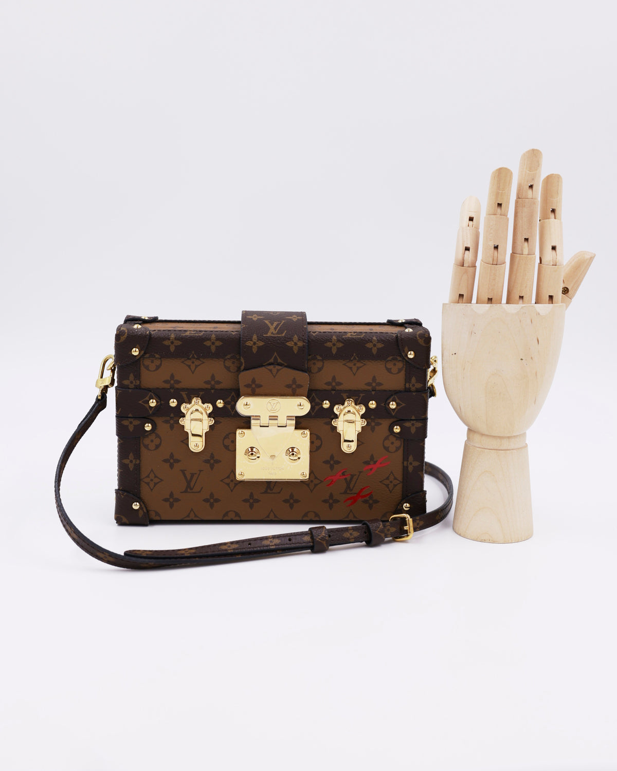 LOUIS VUITTON Petit Malle Monogram Reverse mit Monogramm und Schulterriemen