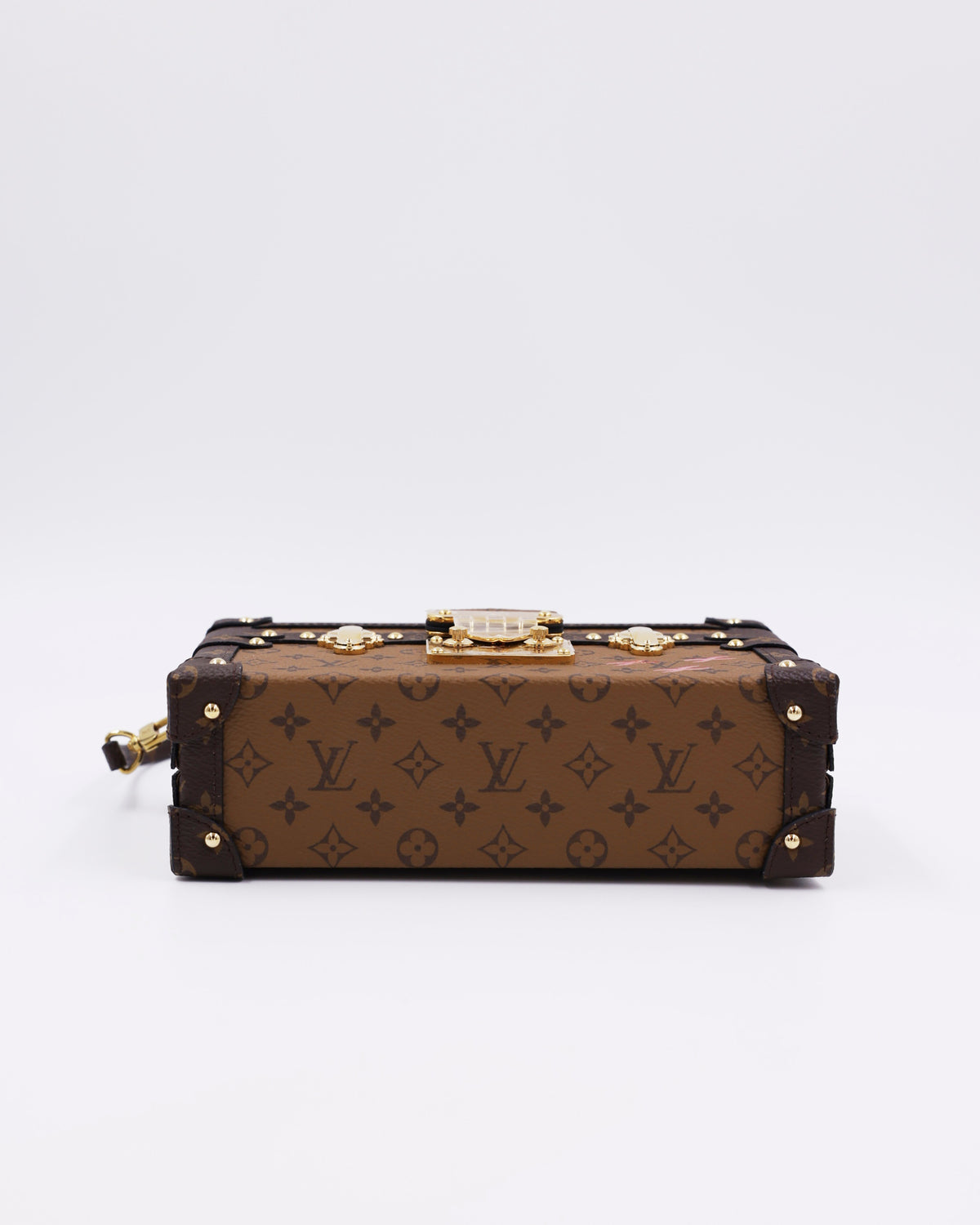LOUIS VUITTON Petit Malle Monogram Reverse Designerhandtasche in Braun mit Monogrammmuster