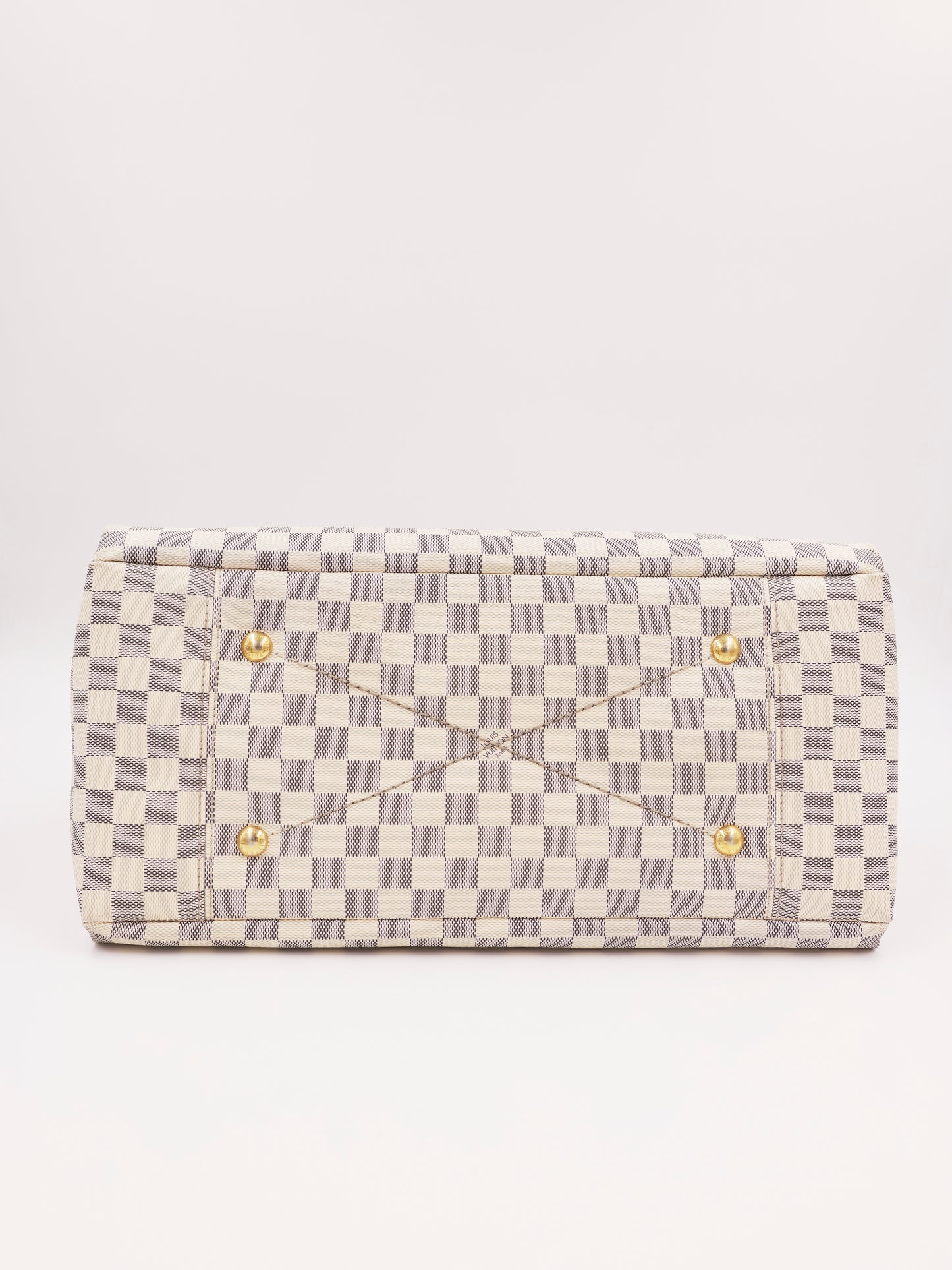 LOUIS VUITTON Artsy MM Damier Azur Taschenboden mit hellem Damier Azur Karomuster