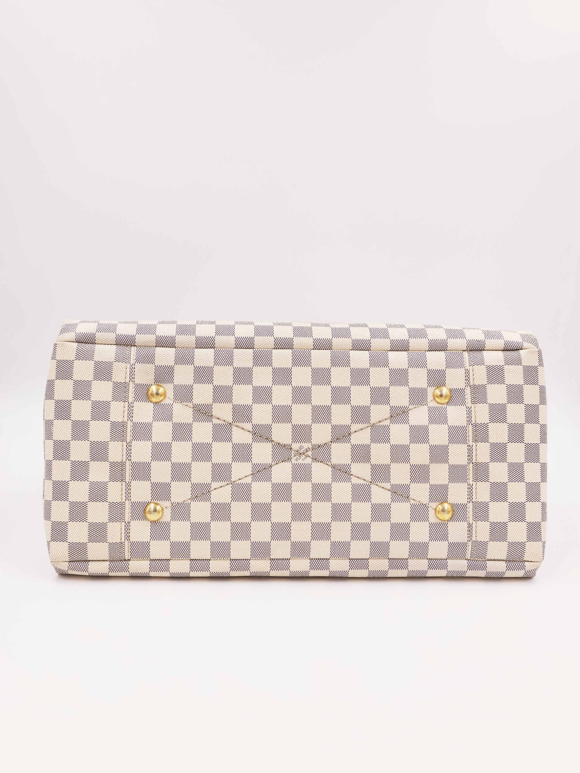 LOUIS VUITTON Artsy MM Damier Azur Taschenboden mit hellem Damier Azur Karomuster