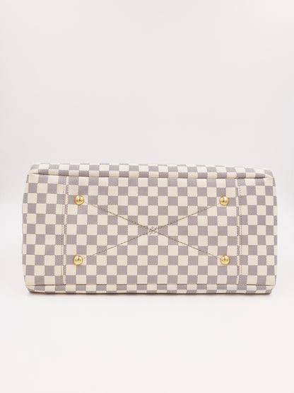 LOUIS VUITTON Artsy MM Damier Azur Taschenboden mit hellem Damier Azur Karomuster