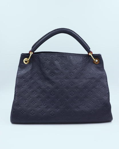 LOUIS VUITTON Artsy MM Monogram Empreinte dunkelblau elegante Designerhandtasche aus zweiter Hand