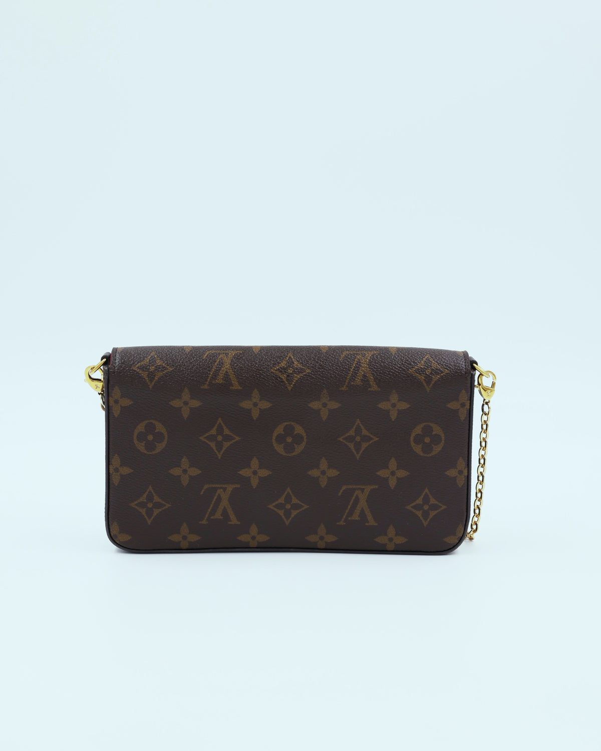LOUIS VUITTON Felicie Monogram Canvas als Designerhandtasche second hand mit Kette