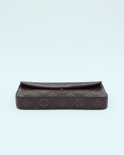 LOUIS VUITTON Felicie Monogram Canvas Clutch mit Monogramm Muster