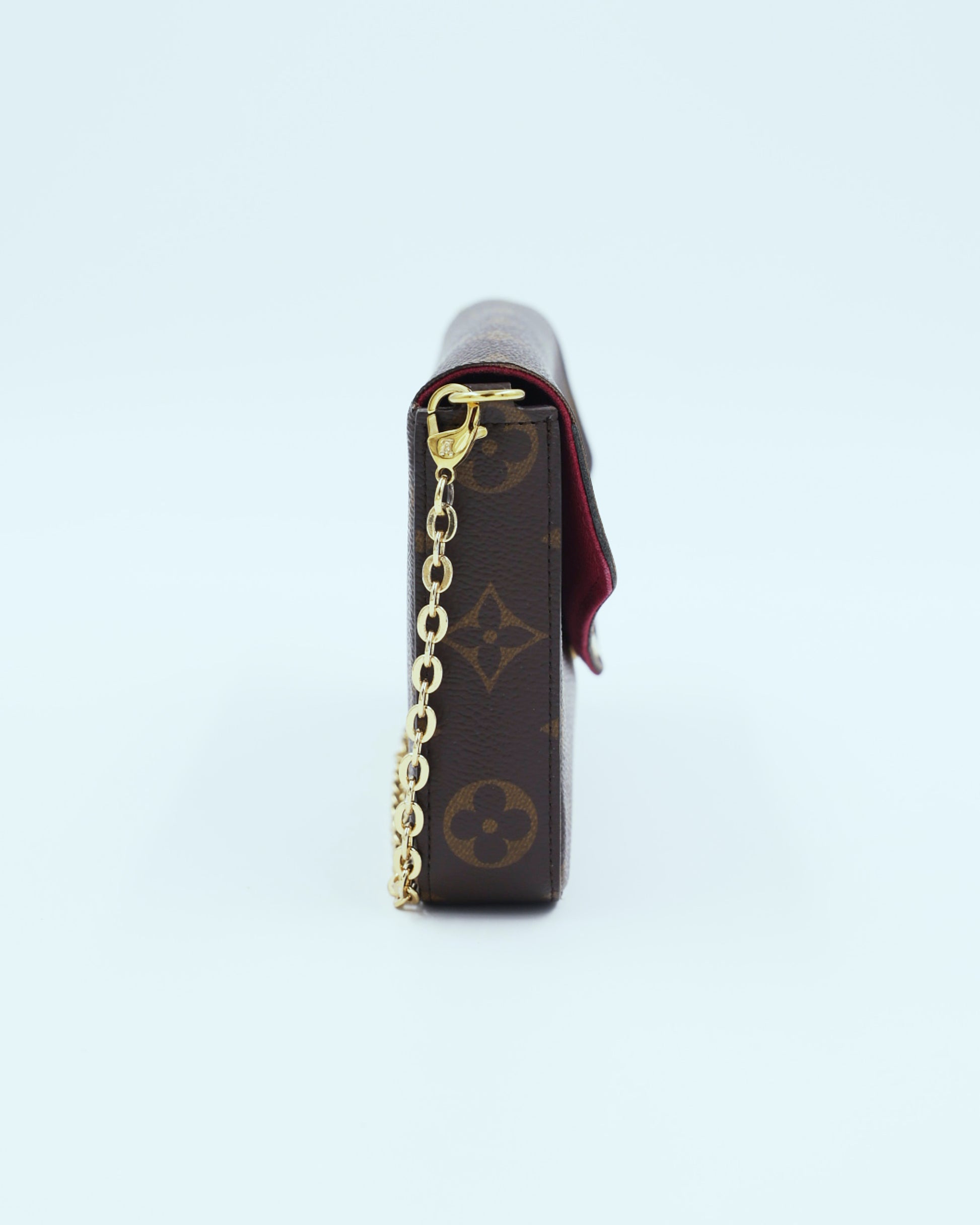 LOUIS VUITTON Felicie Monogram Canvas mit Monogramm und goldfarbener Kette