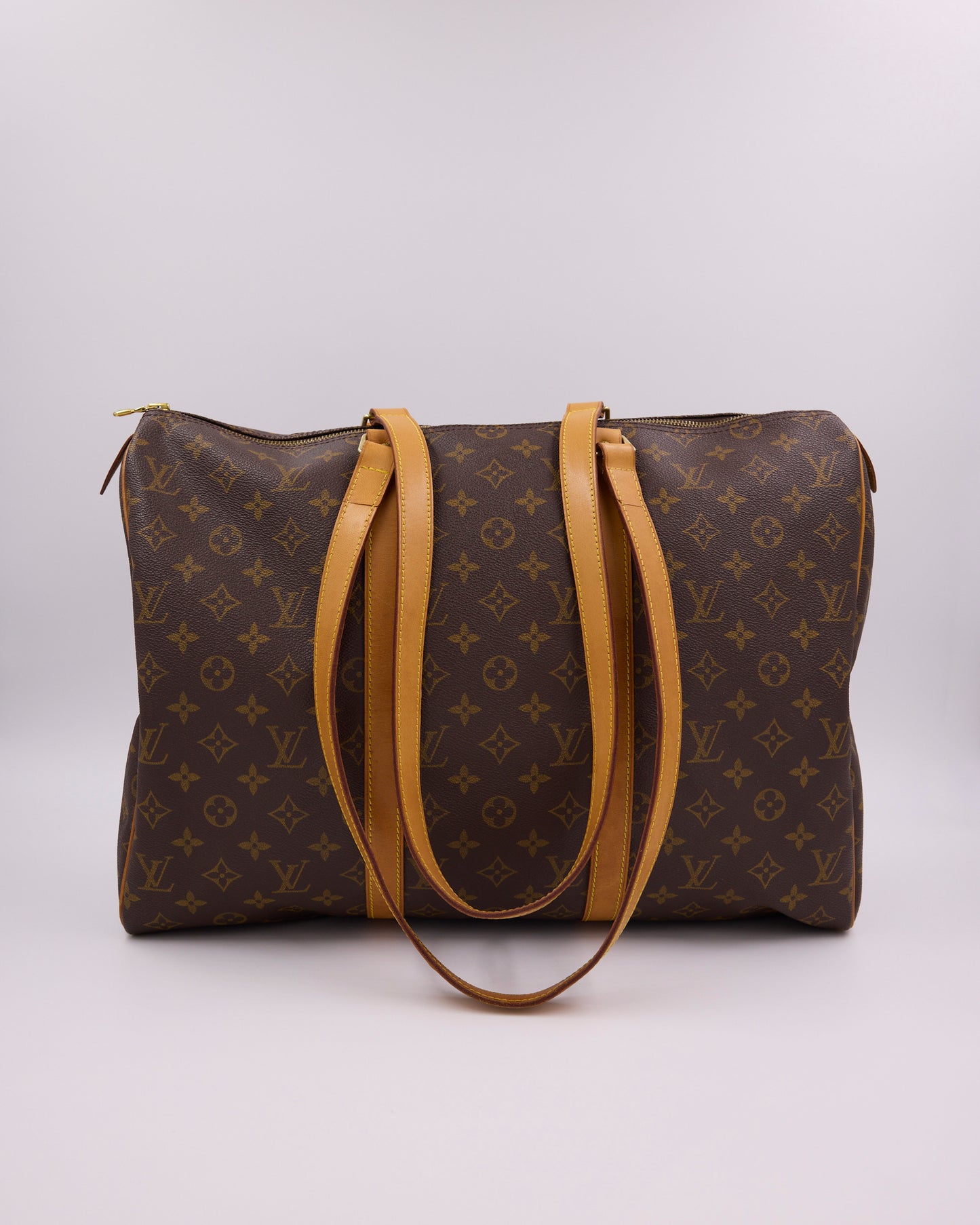 LOUIS VUITTON Flanerie Monogram Canvas, braune Designerhandtasche mit Monogramm und langen Tragegriffen