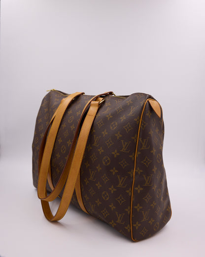 LOUIS VUITTON Flanerie Monogram Canvas, braune Designerhandtasche mit Monogramm und langen Tragegriffen