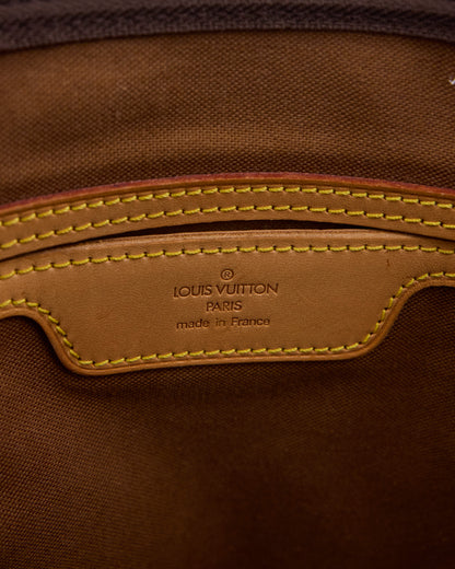 Innenansicht der LOUIS VUITTON Flanerie Monogram Canvas mit Logo und Made in France Prägung