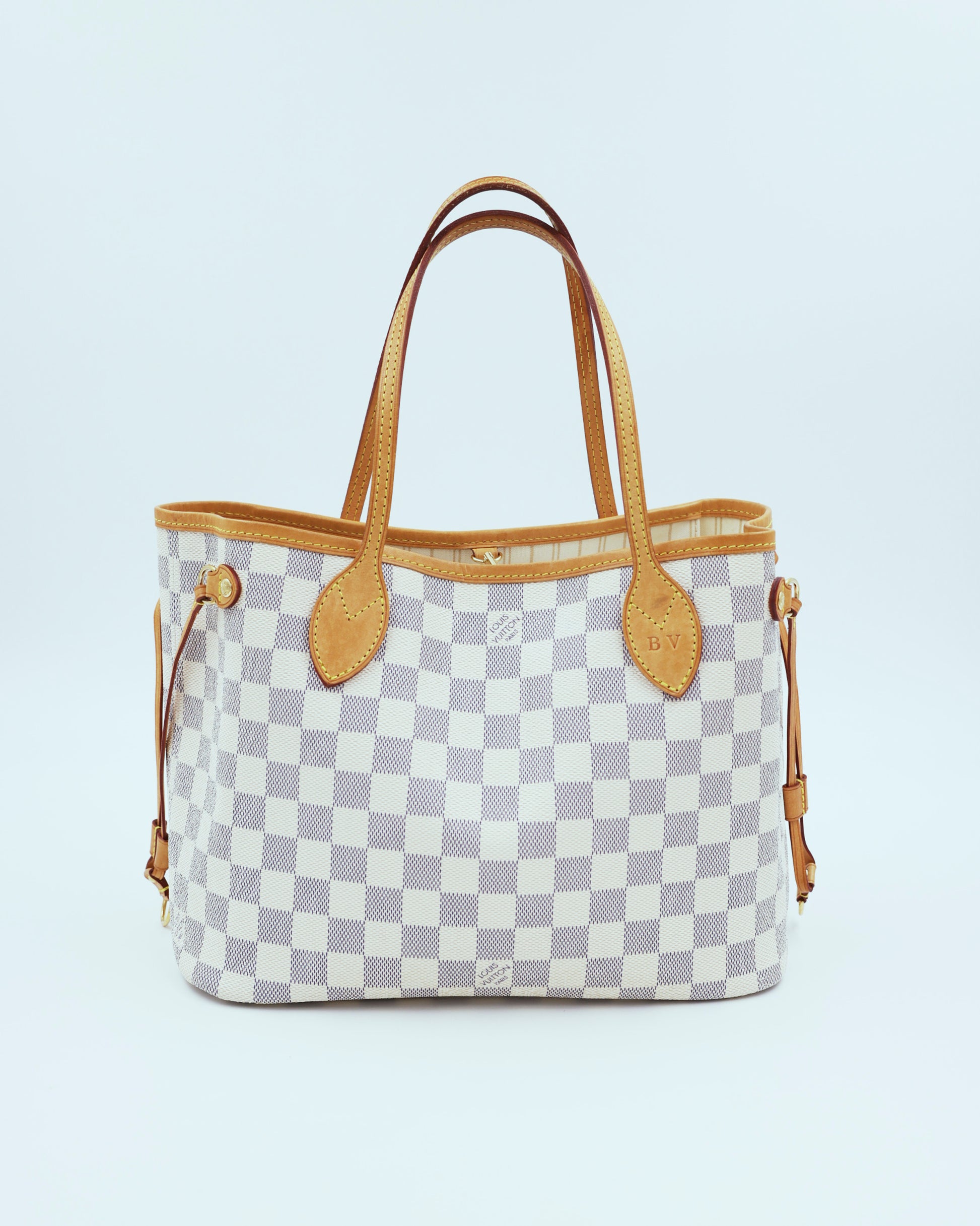LOUIS VUITTON Neverfull PM Damier Azur Designerhandtasche aus zweiter Hand