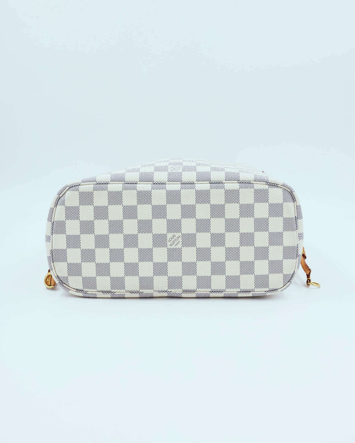 LOUIS VUITTON Neverfull PM Damier Azur mit hellem Schachbrettmuster und Reißverschluss