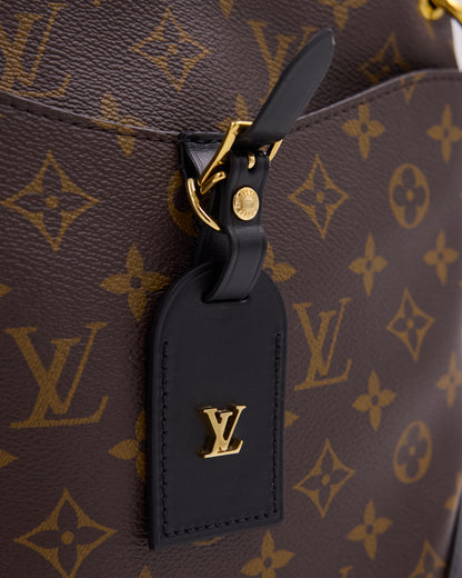Louis Vuitton Odeon Monogram Canvas schwarz mit schwarzem Lederanhänger