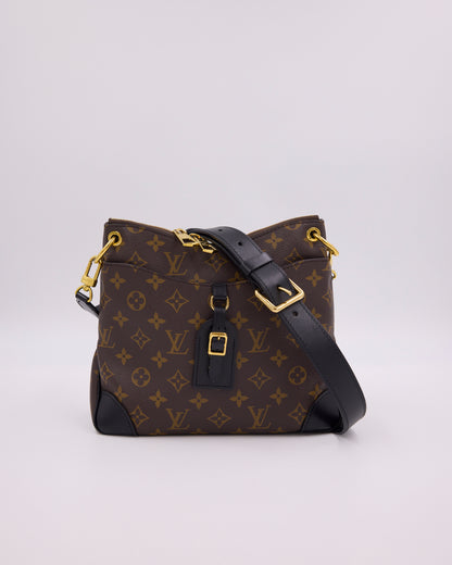 Louis Vuitton Odeon Monogram Canvas schwarz schwarze Umhängetasche mit Monogramm und goldfarbenen Details