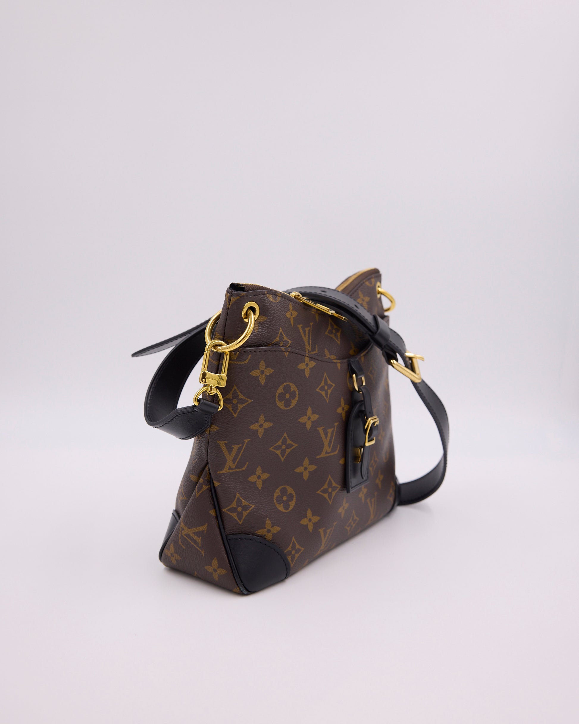 Louis Vuitton Odeon Monogram Canvas schwarz, elegante Designerhandtasche aus zweiter Hand