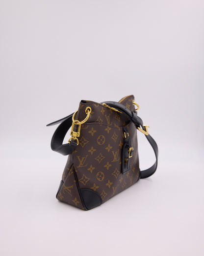 Louis Vuitton Odeon Monogram Canvas schwarz, elegante Designerhandtasche aus zweiter Hand