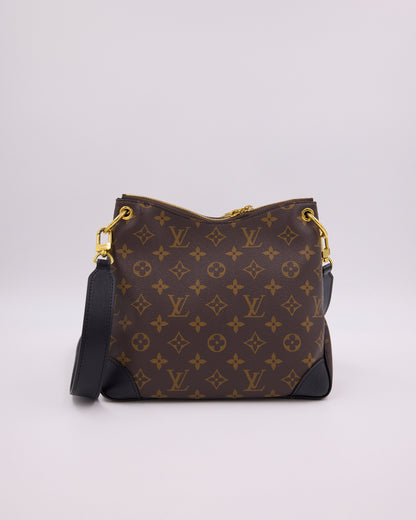 Louis Vuitton Odeon Monogram Canvas schwarz, schwarze Umhängetasche mit Monogramm und Schulterriemen