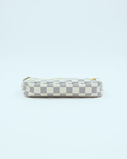 LOUIS VUITTON Pochette Accessoires Damier Azur kompakte Designer Clutch mit Reissverschluss