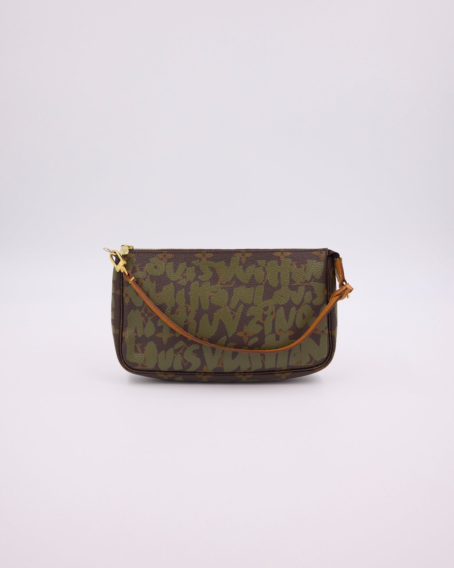 LOUIS VUITTON Pochette Accessoires Graffiti x Stephen Sprouse khaki authentische Secondhand Clutch