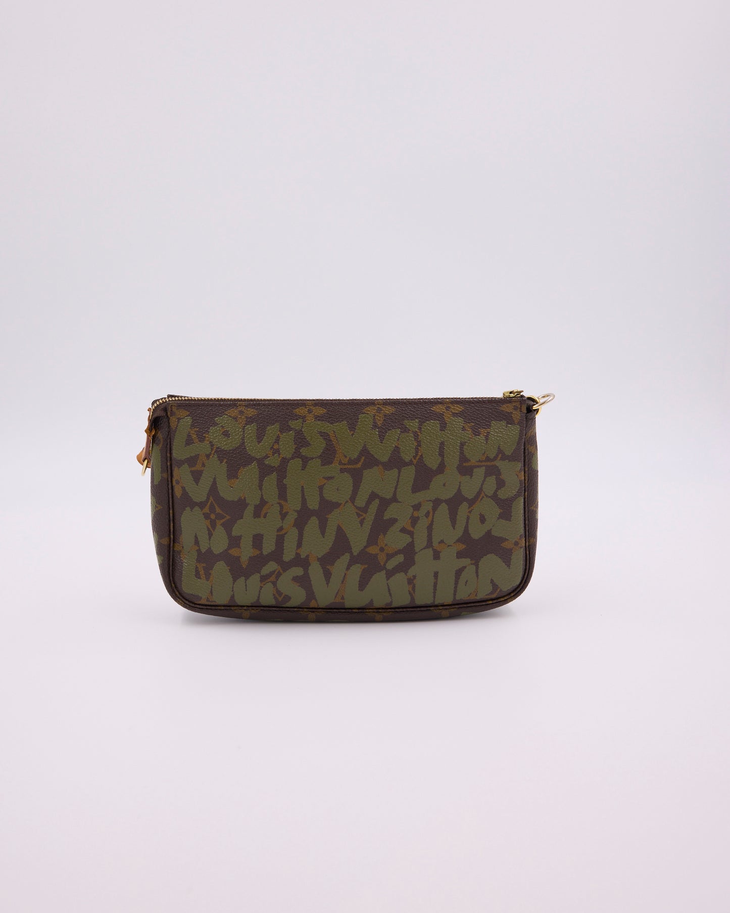LOUIS VUITTON Pochette Accessoires Graffiti x Stephen Sprouse khaki, elegante Secondhand Clutch
