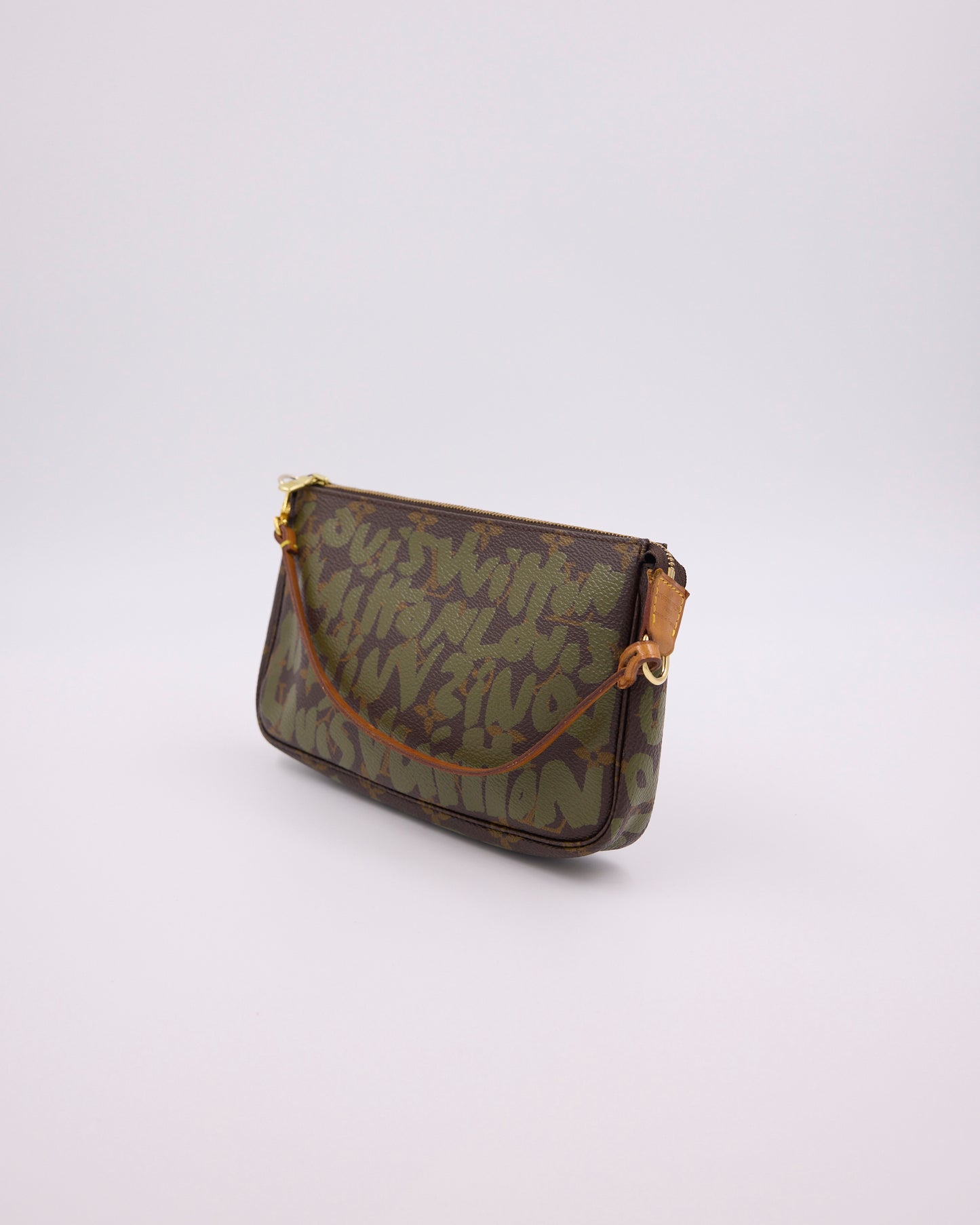 LOUIS VUITTON Pochette Accessoires Graffiti x Stephen Sprouse khaki, khakifarbene Designer Clutch