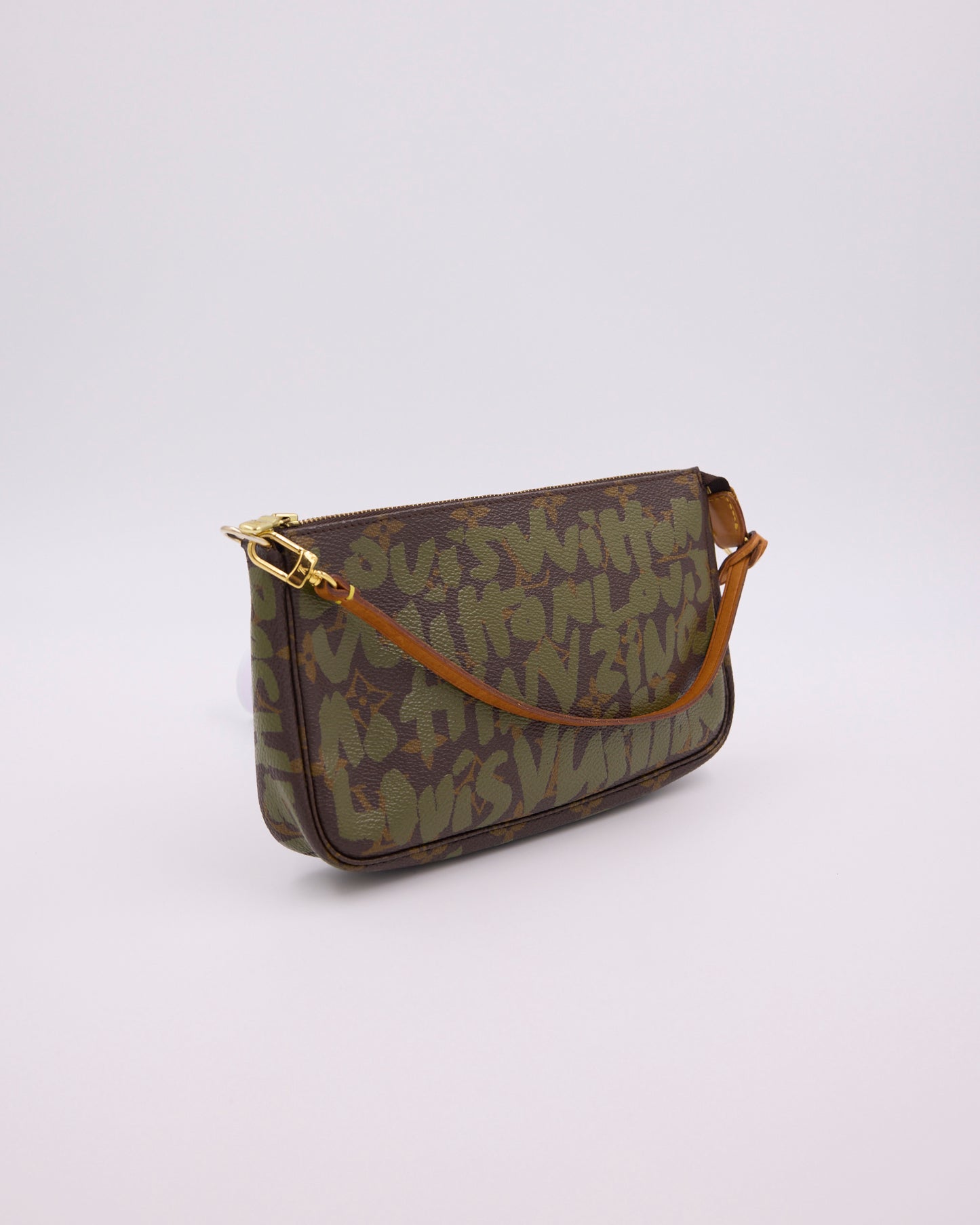 LOUIS VUITTON Pochette Accessoires Graffiti x Stephen Sprouse khaki mit Schulterriemen
