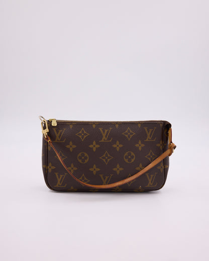 LOUIS VUITTON Pochette Accessoires Monogram Canvas, authentische Designerhandtasche aus zweiter Hand
