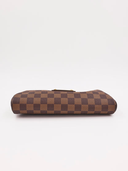 LOUIS VUITTON Pochette Eva Damier Ebene braune Clutch mit Schachbrettmuster